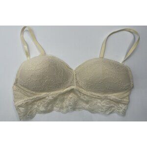 Trillium Bra Womens Size Small S Padded Ivory‎ Floral Lace Ladies